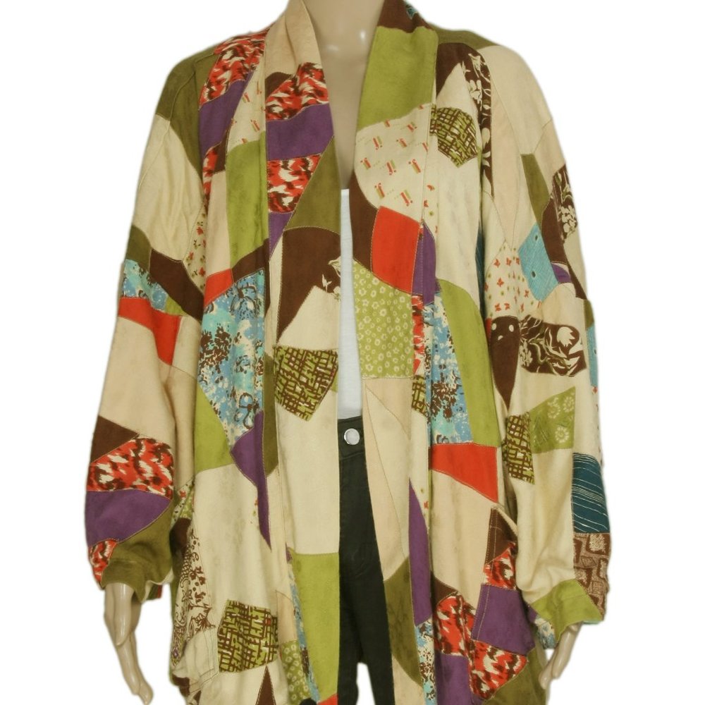 Uo Kimchi Blue Oversized Patchwork Jacket Tunic M… - image 6